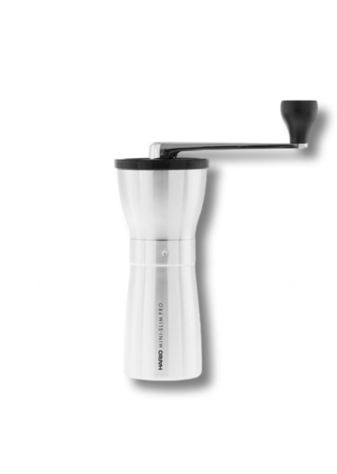 Hario Ceramic Coffee Mill Mini-Slim PRO Silver