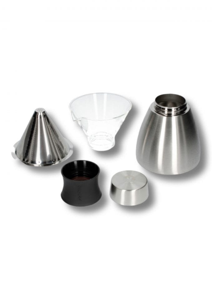 Asobu - Pourover Insulated Coffee Maker - Silver / Black