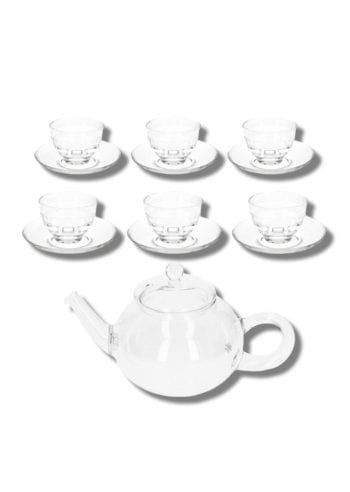 Hario Donau 800 ml Tea Pot + Yunomi Tea Glass Set